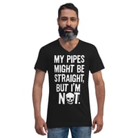 Image 3 of STR8 PIPES Unisex Short Sleeve V-Neck T-Shirt