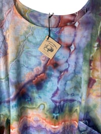 Image 5 of 2XL Cotton Woven Forager Top in Rustic Rainbow Geode Ice Dye