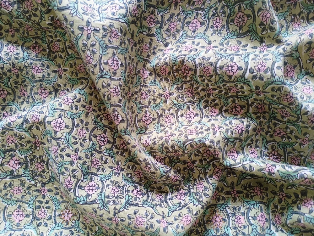 Image of Namasté fabric Labyrinthe fleuri 