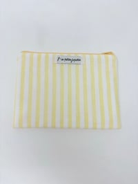 Image 1 of Pochette petit format LA COQUETTE coton rayures jaune