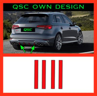 X4 Audi S3 Pfl/Fl Diffuser Strip Stickers 