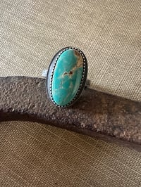 Image 1 of Royston Turquoise Hammered Band Ring 2