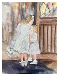 Custom children’s watercolour portrait A4