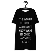 Image 1 of world is fucked long tee