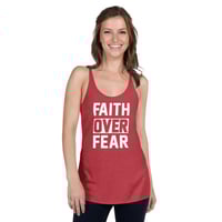 Image 9 of Faith Over Fear Women's Triblend Racerback (10 Colors)