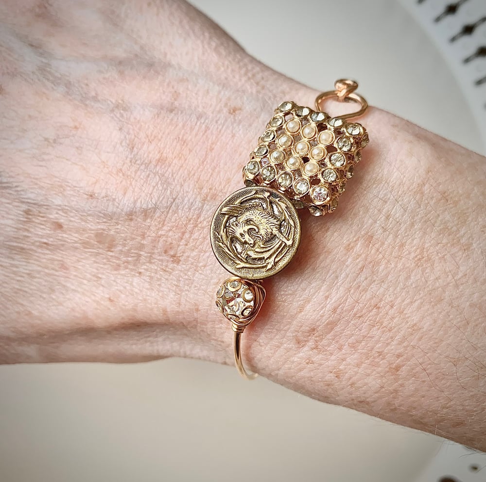 Image of "Draco" Bronze Button Bracelet