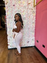 Image 3 of white bra top + leggings 2pc