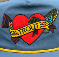 Image 3 of Smokey Grey Trout Heart Unstructured Five Panel Hat