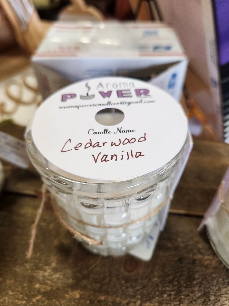 Image of Cedarwood Vanilla Candle in Reusable Whiskey Rocks Glass