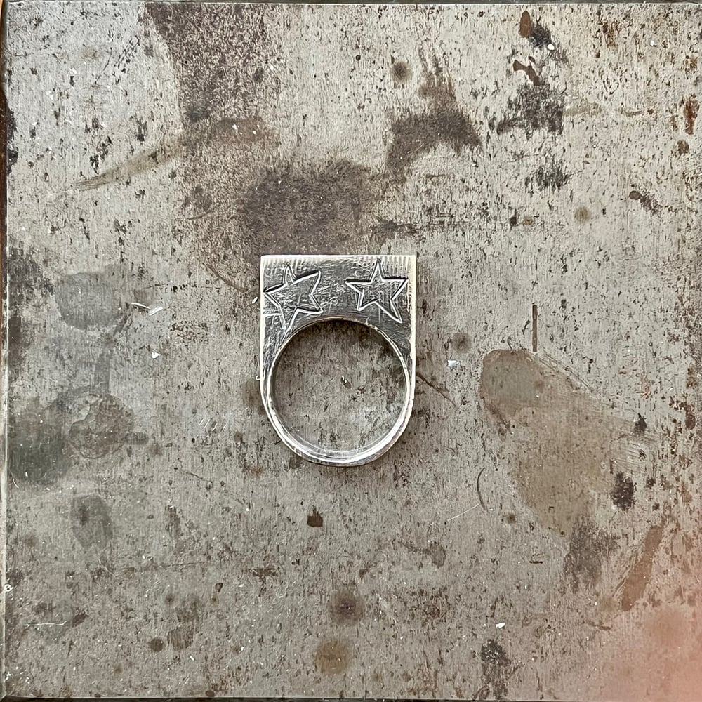 Image of Seeing Stars: Hand-carved Sterling Silver Ring, Size 8