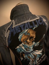 Image 4 of Upcycled  denim “METALLICA” zip up jacket