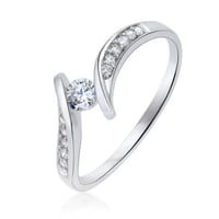 Image 4 of Huitan Classical 925 Sterling Silver Rings for Women Gorgeous Brief Eternal Wedding Bridal Jewelry S