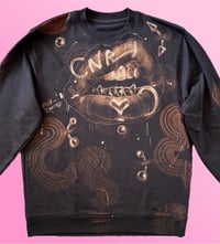 Image 2 of “HIPSTER” CUSTOM BLEACH PAINTED PULLOVER SWEATSHIRT LARGE