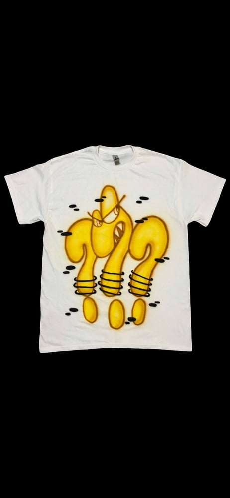 Image of AIRBRUSH TEE SIZE M YELLOW/BROWN