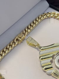 Image 3 of HEAVY ST. LAZARUS XL PENDANT With 14k Gold Plated Stainless Steel Cuban Chain