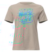 Image 1 of Nurse Life Shirt – Blue Graphic Nurse T-Shirt Script Women’s Tee