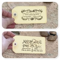 Image 5 of handmade hand stamped french style luggage tags