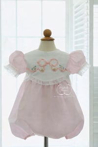 Image 2 of 12mo Silk Ribbon + Bunny Heirloom Bubble 