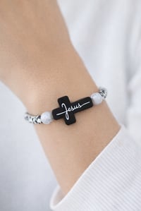 Image 5 of Jesus Cross Stretch Bracelet 