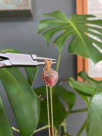 Image 2 of Gold Ocean  Jasper Heart Crystal Necklace