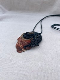 Image 2 of Macrame necklace with shell and Tiger’s eye