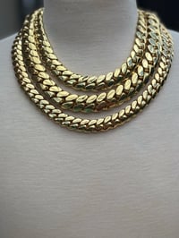 Image 9 of Miami Cuban Link Chain/Bracelet Set, Handmade Real 14k Gold Plated (Five Times Plated)