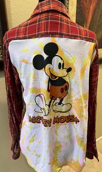 Vintage Red/Orange Flannel Shirt Mickey Mouse