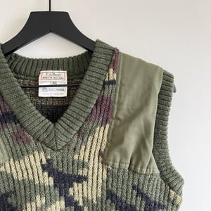 Image of LL Bean Made in England Wool Camouflage Vest