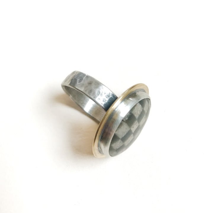 Image of Sandstone Checkerboard Ring - Size 9