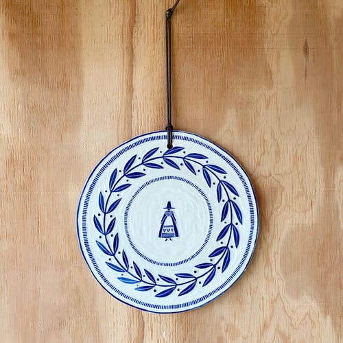 Image of Blue Welsh Lady Hanging Plaque