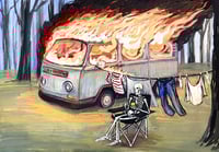 end of procrastination - original gouache painting