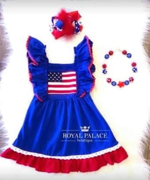 Red, White & Blue Patriotic Hair Bow