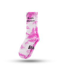 Image 1 of Pink Tie dye Plush Socks