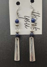 Image 1 of Handcrafted Earrings with Lapis Beads