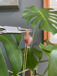 Image 4 of Gold Ocean  Jasper Heart Crystal Necklace