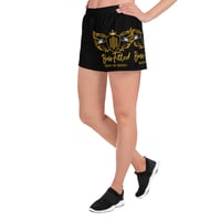 Image 3 of BOSSFITTED Black and Yellow Women's Athletic Short Shorts