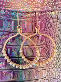 Image 2 of Citrine Hoops (Copper)