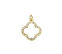 Quatrefoil CZ Charm