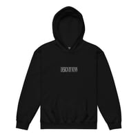 YOUTH BLACK/WHITE EMBROIDERED HOODIE