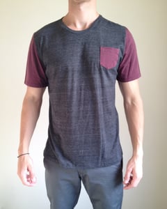 Image of Crew Neck w/ Pocket Burgundy 