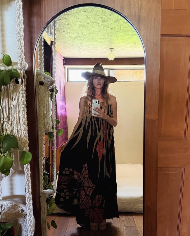 Chloé Lagerfeld silk galaxy dress maxi bohemian gown 