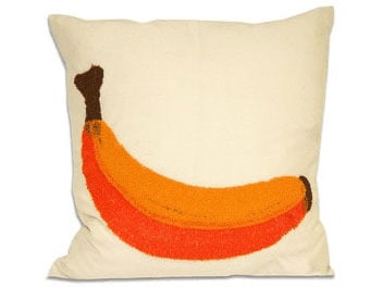 Image of BANANA ADLER-ISH TOWEL STITCH PILLOW 18" 30% off