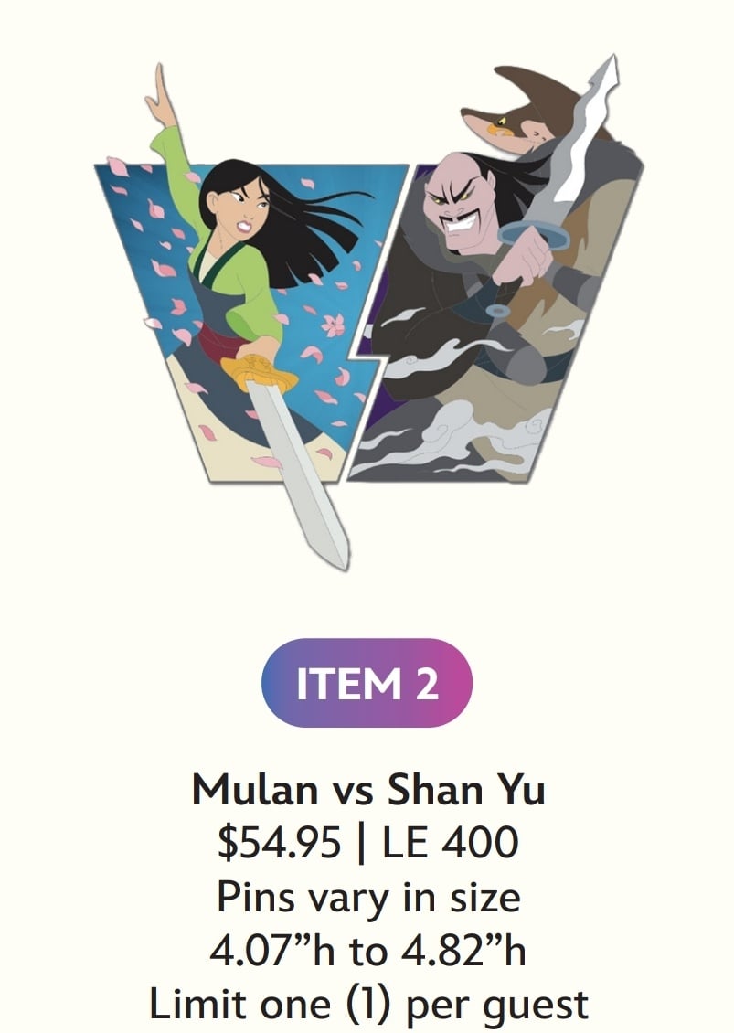 Image of Mulan disney Heroes vs. villains wdi le 400 pin 