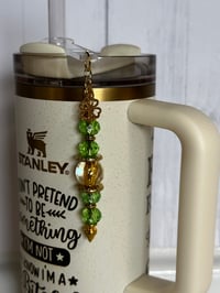 Image 7 of St. Patrick’s Day Tumbler Accessory Set – Mini Bracelet Stack, Bow & Straw Dangle