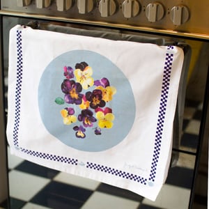 Image of Pansies Tea towel