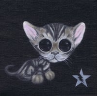 Image 1 of Big Eyed Bengal Cat Original Oil Painting