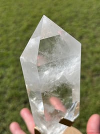 Image 5 of Polished Clear Quartz Crystal Point In Custom Stand #2914