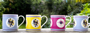 Image of Mugs Set of Six floral designs, Two pink, Two yellow and Two Blue £15 each or set of 6 for 