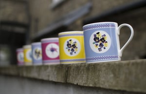 Image of Mugs Set of Six floral designs, Two pink, Two yellow and Two Blue £15 each or set of 6 for 