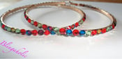 Image of Multi Color Swarovski Crystal Big Hoop Earrings